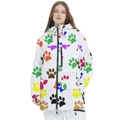Pawprints Paw Prints Paw Animal Women s Multi Pockets Zip Ski And Snowboard Waterproof Breathable Jacket by Anend