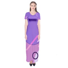 Colorful Labstract Wallpaper Theme Short Sleeve Maxi Dress by Anend