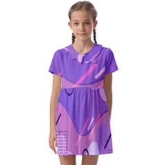 Colorful Labstract Wallpaper Theme Kids  Asymmetric Collar Dress by Anend
