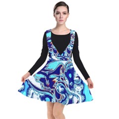 Trippy Dippy Bears Blue Dancing Greatful Dead Skull Steal Your Face Plunge Pinafore Dress by Salmanaz77