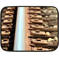 Train Track Mini Fleece Blanket (two-sided) by hlehnerer