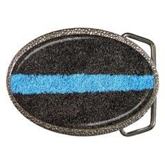 Black Blue Lawn Belt Buckle (oval) by hlehnerer