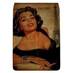 Vintage Newspaper Print Pin Up Girl Paris Eiffel Tower Removable Flap Cover (large) by chicelegantboutique