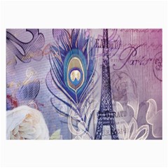 Peacock Feather White Rose Paris Eiffel Tower Glasses Cloth (large) by chicelegantboutique