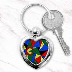Modern Art Key Chain (heart) by Siebenhuehner
