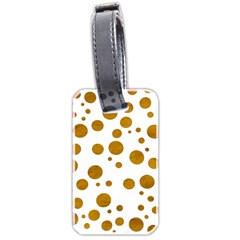 Tan Polka Dots Luggage Tag (two Sides) by Colorfulart23