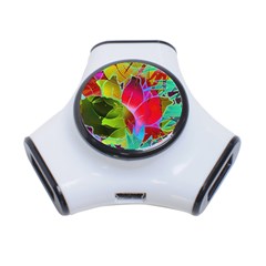 Floral Abstract 1 3 Port Usb Hub by MedusArt