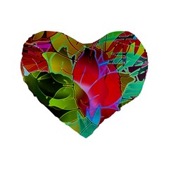 Floral Abstract 1 16  Premium Heart Shape Cushion  by MedusArt