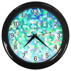Mosaic Sparkley 1 Wall Clock (black) by MedusArt