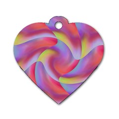 Colored Swirls Dog Tag Heart (one Sided)  by Colorfulart23