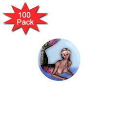 Mermaid On The Beach 1  Mini Button Magnet (100 Pack) by goldenjackal