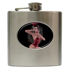 Miss Bunny In Red Lingerie Hip Flask by goldenjackal