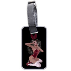 Miss Bunny In Red Lingerie Luggage Tag (two Sides) by goldenjackal