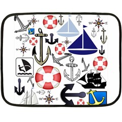 Nautical Collage Mini Fleece Blanket (two Sided) by StuffOrSomething