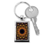 Yellow Purple Lotus Mandala Key Chain (Rectangle) Front