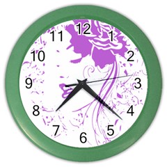 Purple Woman Of Chronic Pain Wall Clock (color) by FunWithFibro