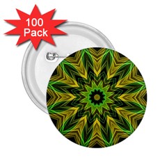 Woven Jungle Leaves Mandala 2 25  Button (100 Pack) by Zandiepants