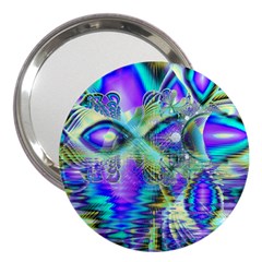 Abstract Peacock Celebration, Golden Violet Teal 3  Handbag Mirror by DianeClancy