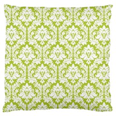 Spring Green Damask Pattern Large Cushion Case (two Sides) by Zandiepants