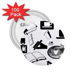 Books And Coffee 2 25  Button (100 Pack) by StuffOrSomething