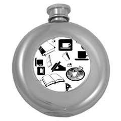 Books And Coffee Hip Flask (round) by StuffOrSomething