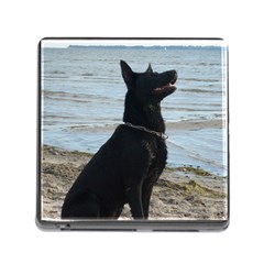 Black German Shepherd Memory Card Reader With Storage (square) by StuffOrSomething
