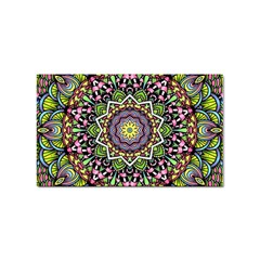 Psychedelic Leaves Mandala Sticker (rectangle) by Zandiepants