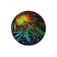 Exploding Fireworks Magnet 3  (round) by StuffOrSomething