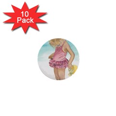 Beach Play Sm 1  Mini Button (10 Pack) by TonyaButcher