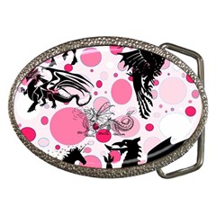 Fantasy In Pink Belt Buckle (oval) by StuffOrSomething