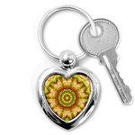 Red Green Apples Mandala Key Chain (Heart) Front