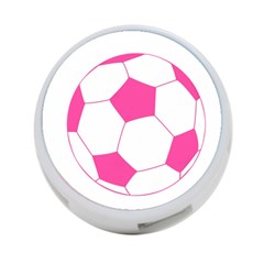 Soccer Ball Pink 4-port Usb Hub (two Sides) by Designsbyalex