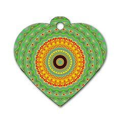 Mandala Dog Tag Heart (two Sided) by Siebenhuehner