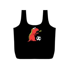 Black Cartoon Dinosaur Soccer Reusable Bag (s) by CreaturesStore