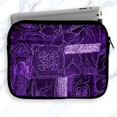 Pretty Purple Patchwork Apple Ipad Zippered Sleeve by FunWithFibro
