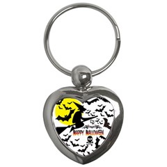 Happy Halloween Collage Key Chain (heart) by StuffOrSomething