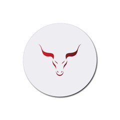 Stylized Symbol Red Bull Icon Design Drink Coasters 4 Pack (round) by rizovdesign