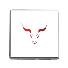 Stylized Symbol Red Bull Icon Design Memory Card Reader With Storage (square) by rizovdesign