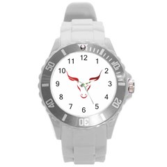 Stylized Symbol Red Bull Icon Design Plastic Sport Watch (large) by rizovdesign