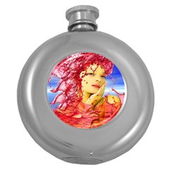 Tears Of Blood Hip Flask (round) by icarusismartdesigns