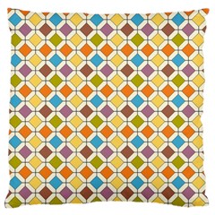 Colorful Rhombus Pattern Large Cushion Case (two Sides) by LalyLauraFLM
