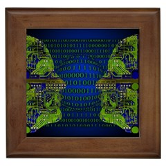Binary Communication Framed Ceramic Tile by StuffOrSomething