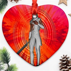 White Knight Heart Ornament (two Sides) by icarusismartdesigns