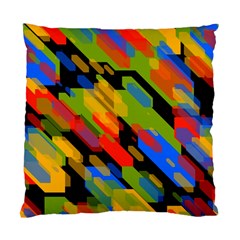 Colorful Shapes On A Black Background Standard Cushion Case (two Sides) by LalyLauraFLM