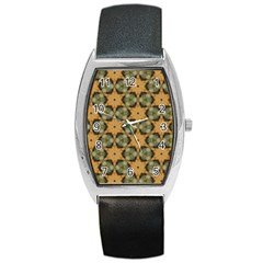 Faux Animal Print Pattern Tonneau Leather Watch by GardenOfOphir