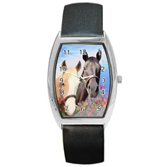 Miwok Horses Tonneau Leather Watch by JulianneOsoske