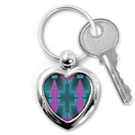 Tribal purple rhombus Key Chain (Heart) Front