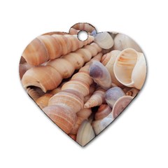 Sea Shells Dog Tag Heart (two Sided) by yoursparklingshop