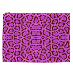 Florescent Pink Animal Print  Cosmetic Bag (xxl) by OCDesignss