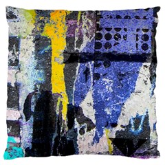 Urban Grunge Large Flano Cushion Case (one Side) by ArtistRoseanneJones